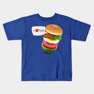 food burger love eat Kids T-Shirt